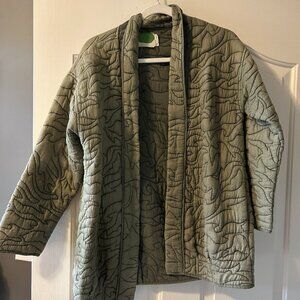 Anthropologie Green Textured Jacket